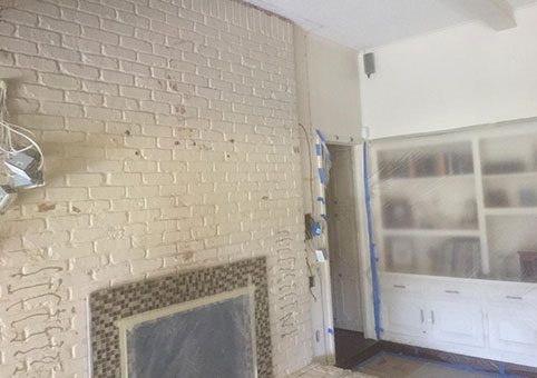 reconstruction before fireplace