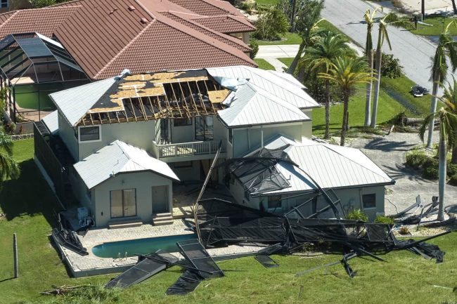Destroyed house by a hurricane Destroyed house by a hurricane