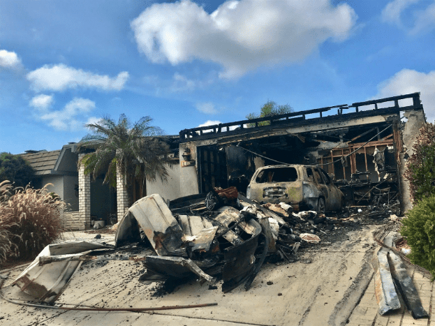 home with fire damage